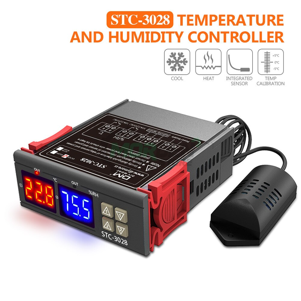 Controlador Temperatura Humedad Higrometro Incubadora Higrometro Incubadora STC 3028 110/220 VAC