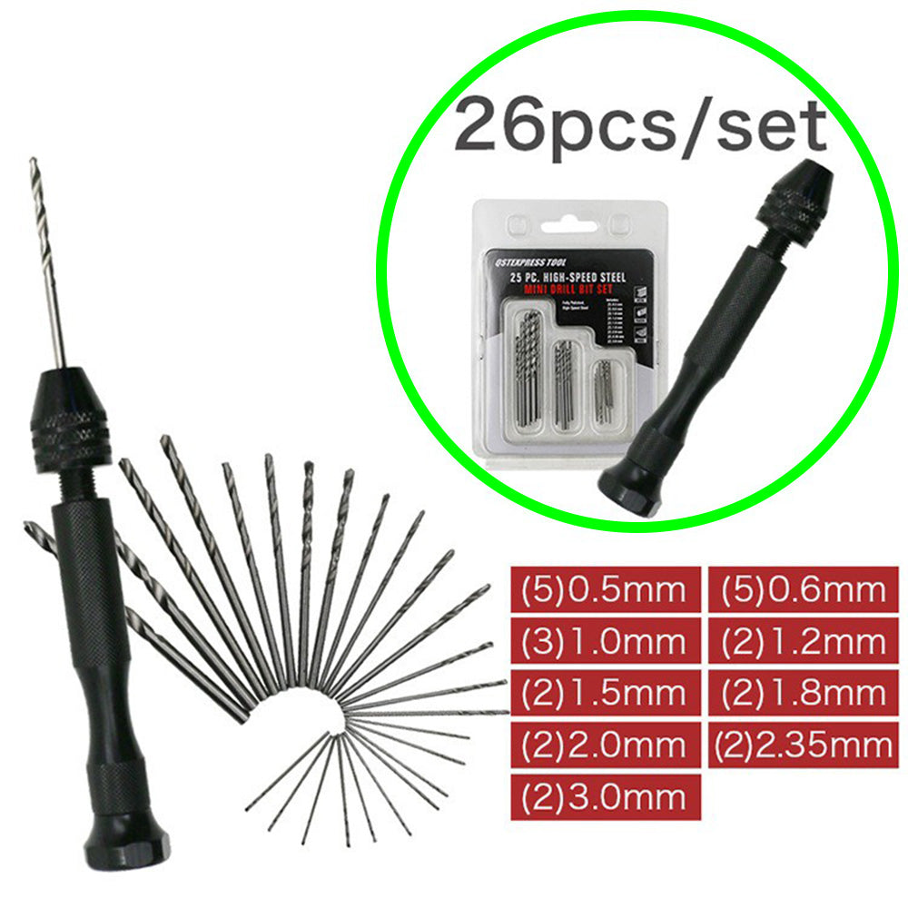 Mini Taladro Manual + 25 Brocas