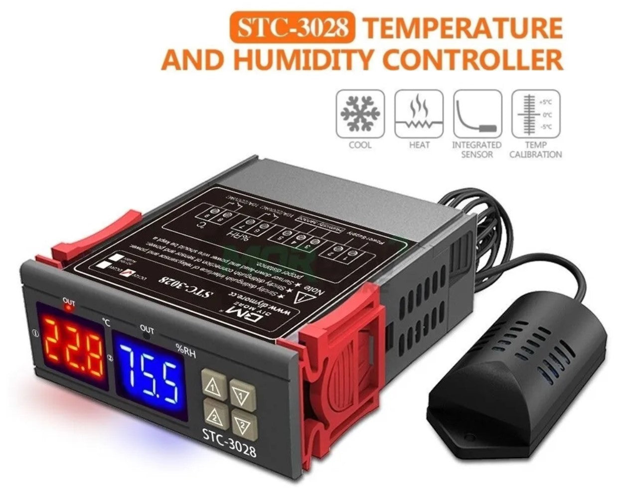Controlador Temperatura Humedad Higrometro Incubadora Higrometro Incubadora STC 3028 110/220 VAC