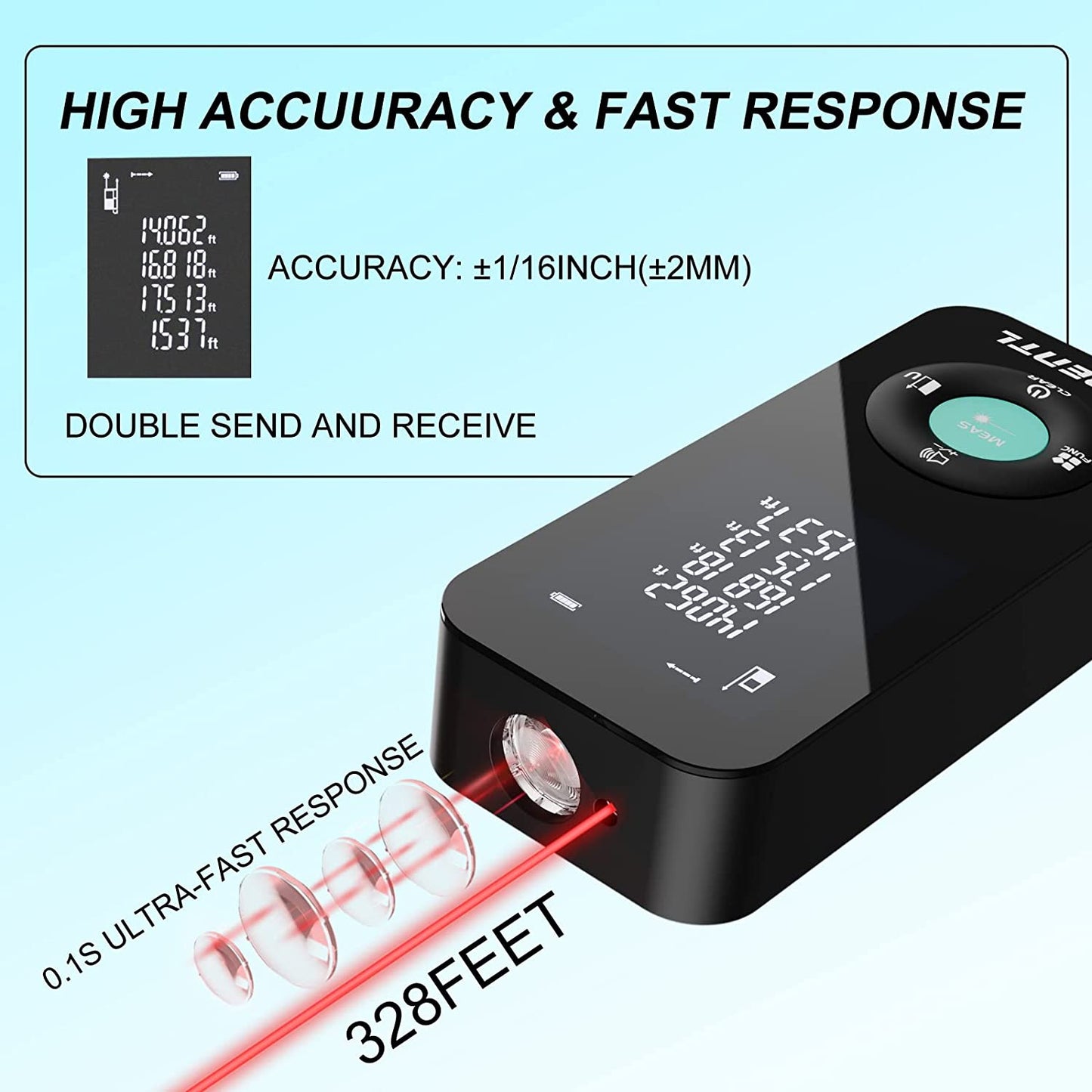 Medidor de distancia Telemetro Laser 100 metros recargable